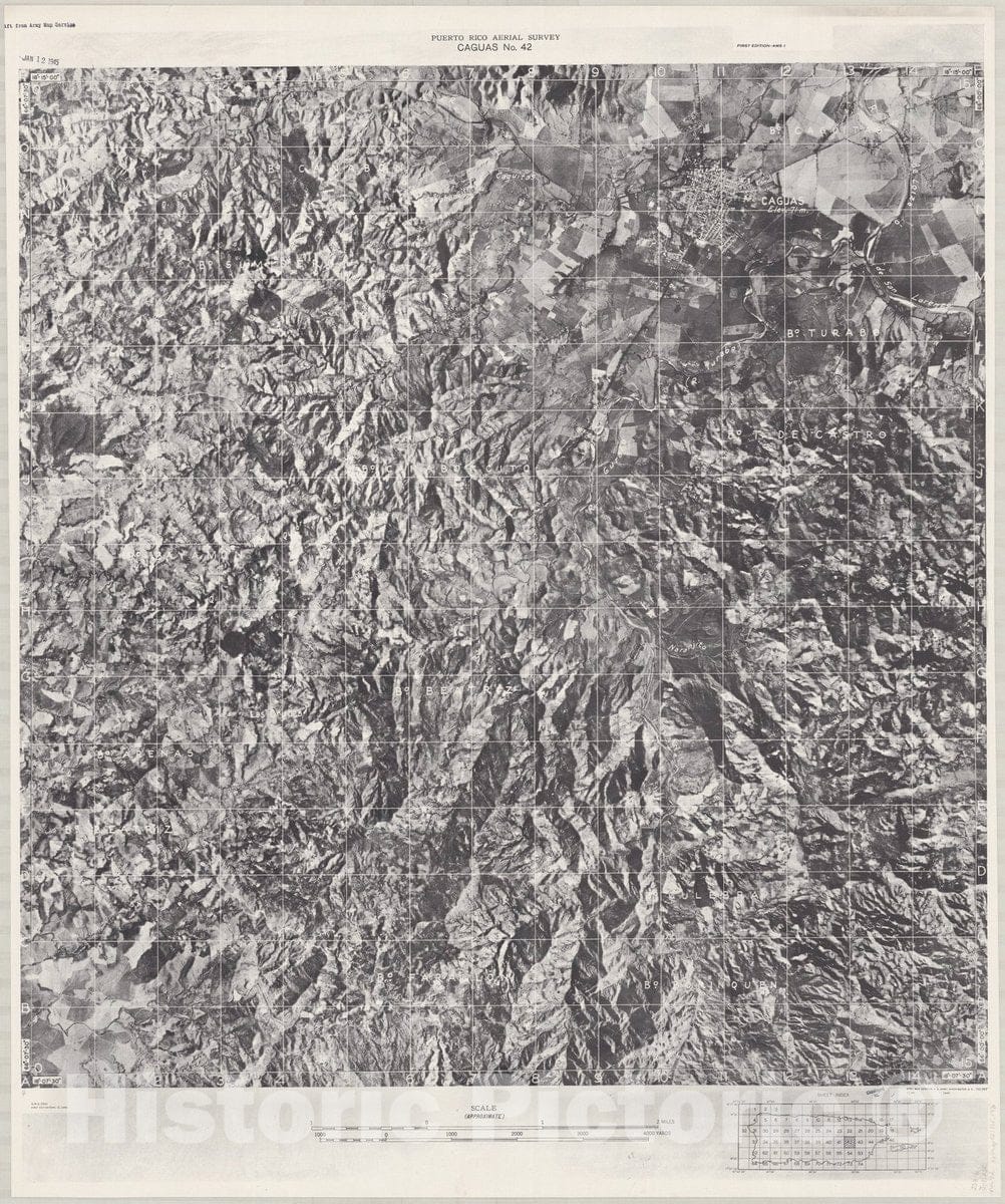 Map : Puerto Rico 1940 62, Puerto Rico aerial survey , Antique Vintage Reproduction