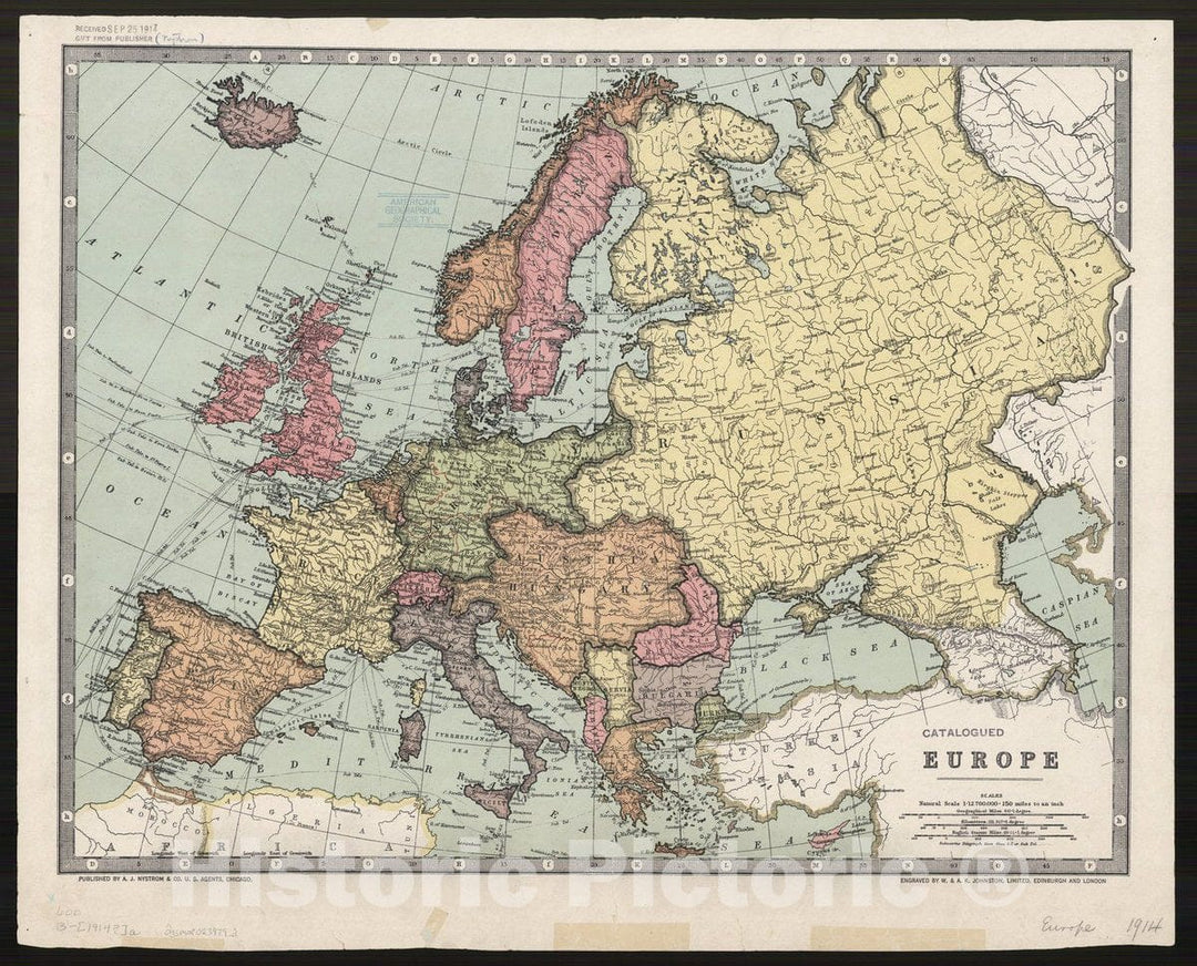 Map : Europe 1914?, Europe , Antique Vintage Reproduction