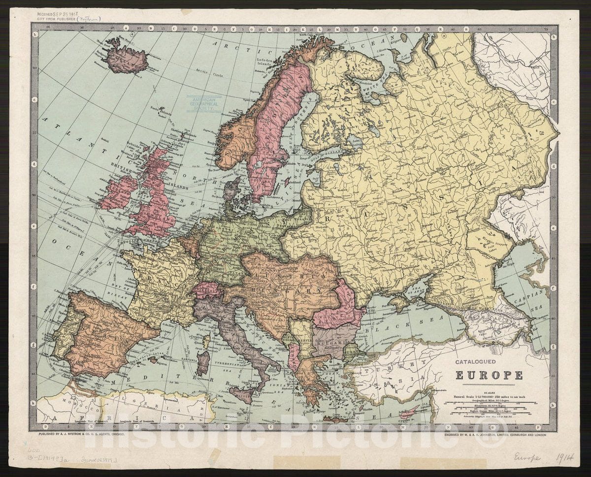 Map : Europe 1914?, Europe , Antique Vintage Reproduction