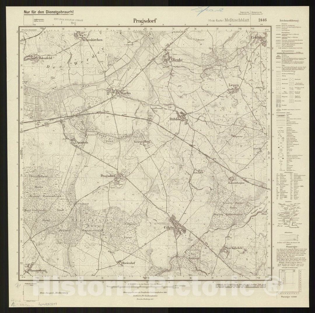 Map : Pragsdorf, Germany 1911, Pragsdorf , Antique Vintage Reproduction