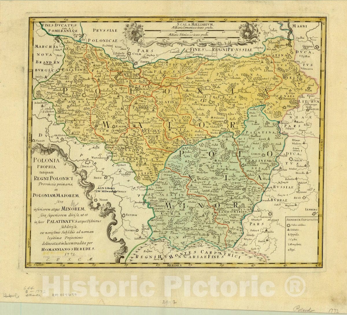 Map : Poland 1772, Antique Vintage Reproduction