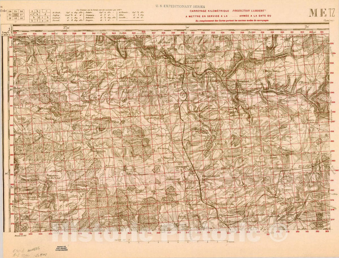 Map : France 1918- 13, [Topographic maps of France], Antique Vintage Reproduction