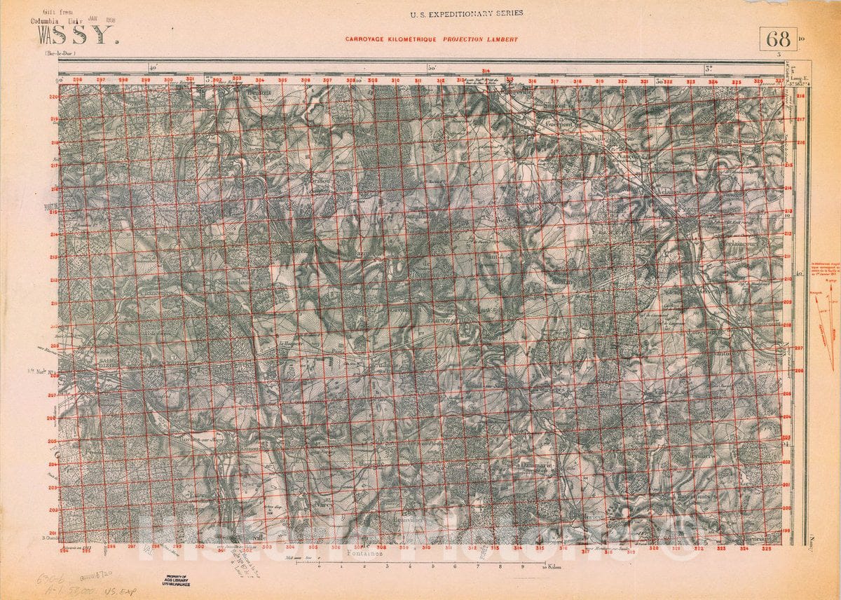 Map : France 1918- 24, [Topographic maps of France], Antique Vintage Reproduction