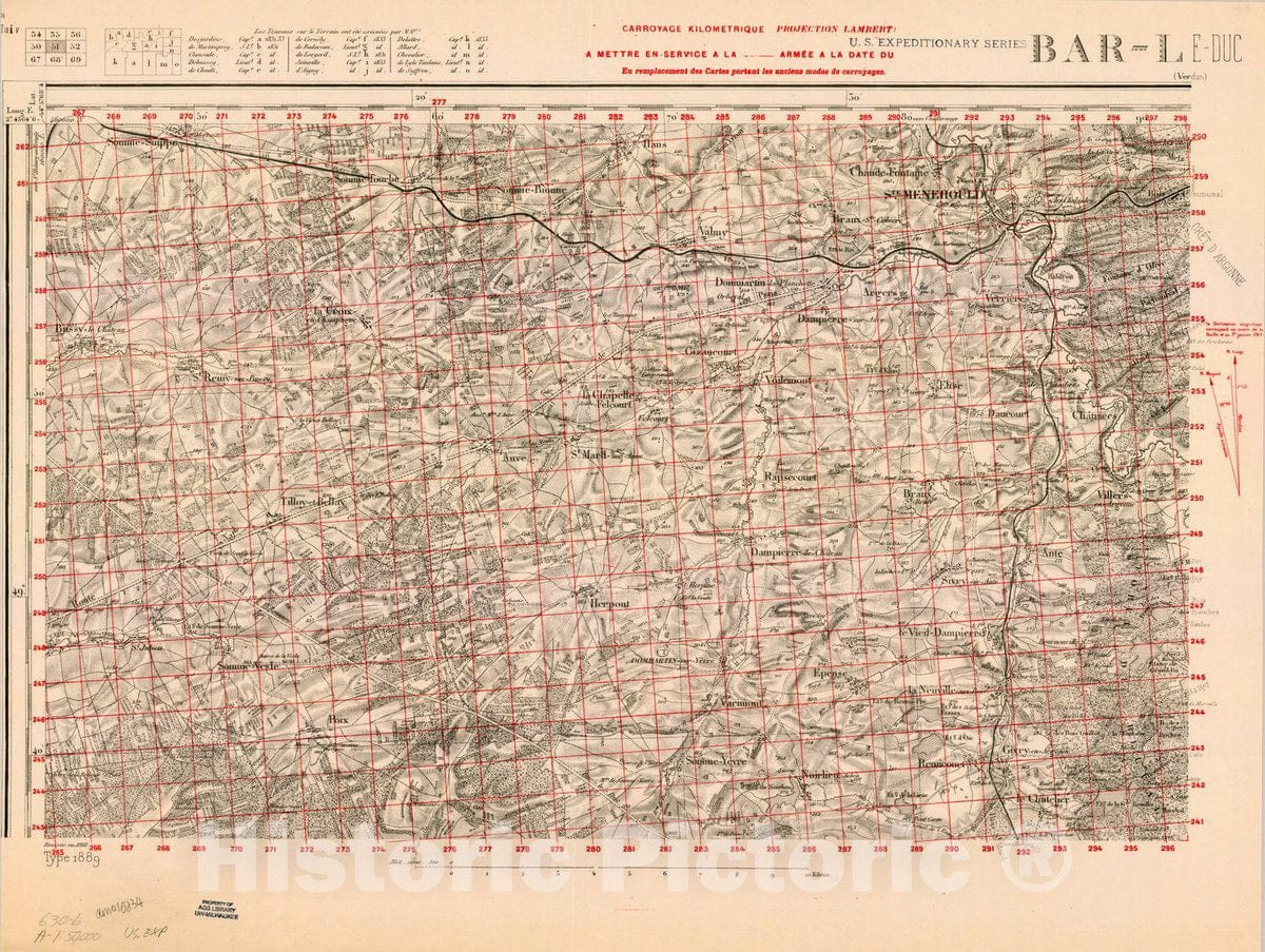 Map : France 1918- 195, [Topographic maps of France], Antique Vintage Reproduction