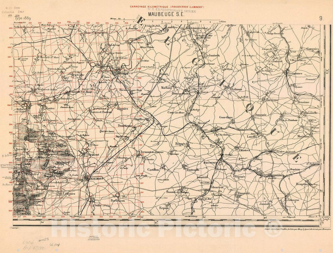 Map : France 1918- 35, [Topographic maps of France], Antique Vintage Reproduction