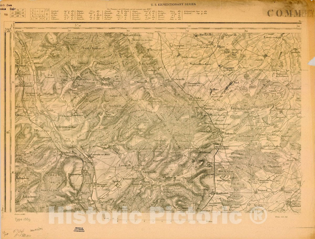 Map : France 1918- 46, [Topographic maps of France], Antique Vintage Reproduction