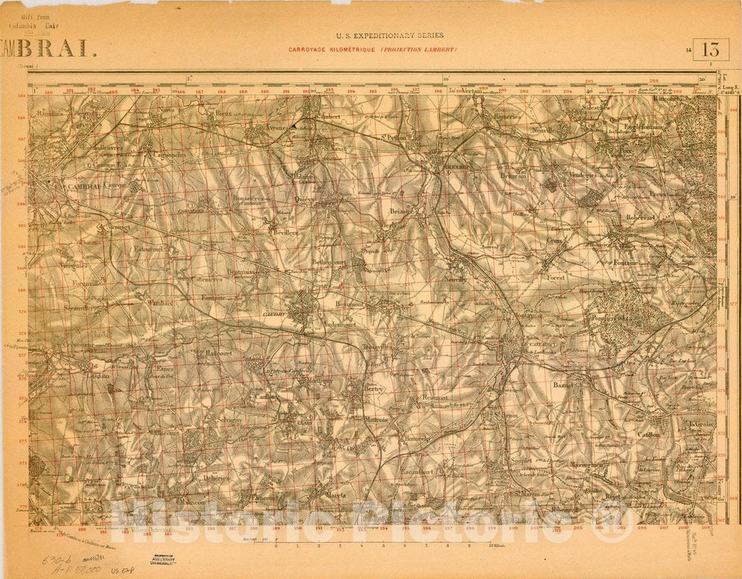 Map : France 1918- 57, [Topographic maps of France], Antique Vintage Reproduction