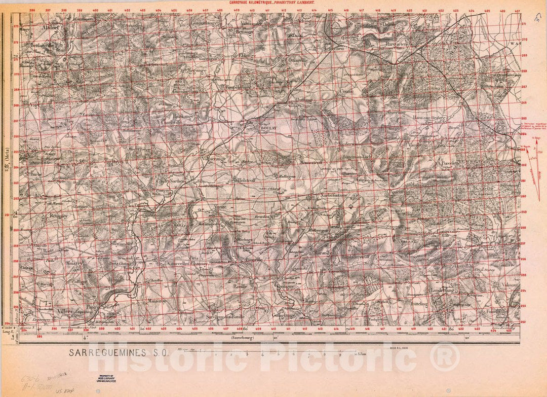 Map : France 1918- 112, [Topographic maps of France], Antique Vintage Reproduction