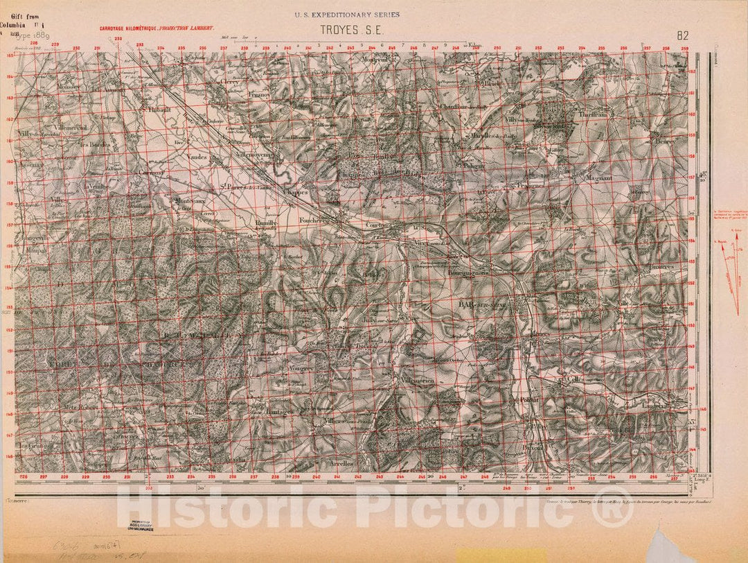 Map : France 1918- 115, [Topographic maps of France], Antique Vintage Reproduction