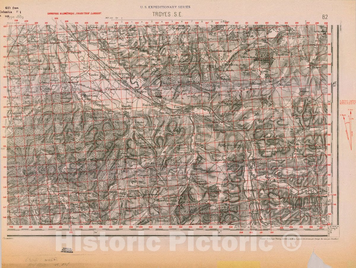 Map : France 1918- 115, [Topographic maps of France], Antique Vintage Reproduction