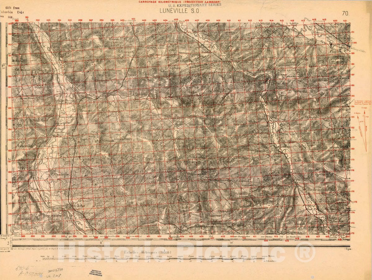 Map : France 1918- 134, [Topographic maps of France], Antique Vintage Reproduction