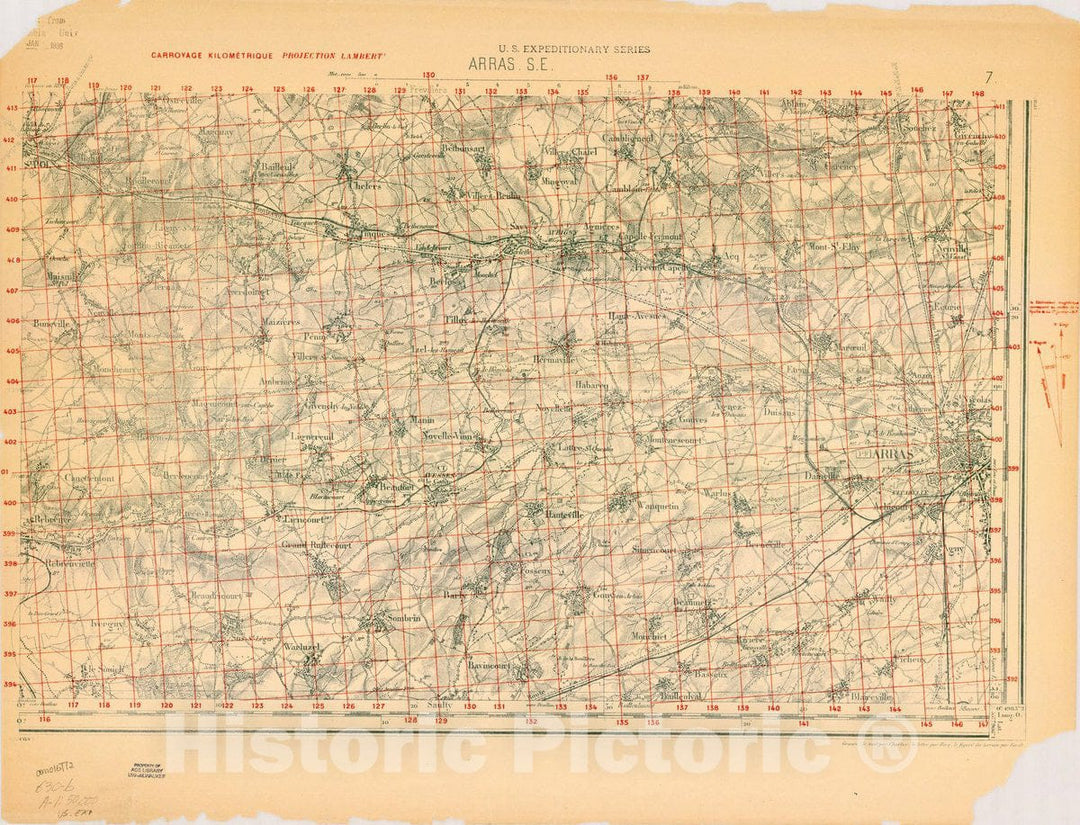 Map : France 1918- 197, [Topographic maps of France], Antique Vintage Reproduction