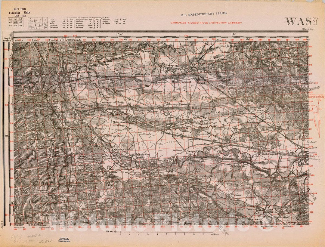 Map : France 1918- 147, [Topographic maps of France], Antique Vintage Reproduction