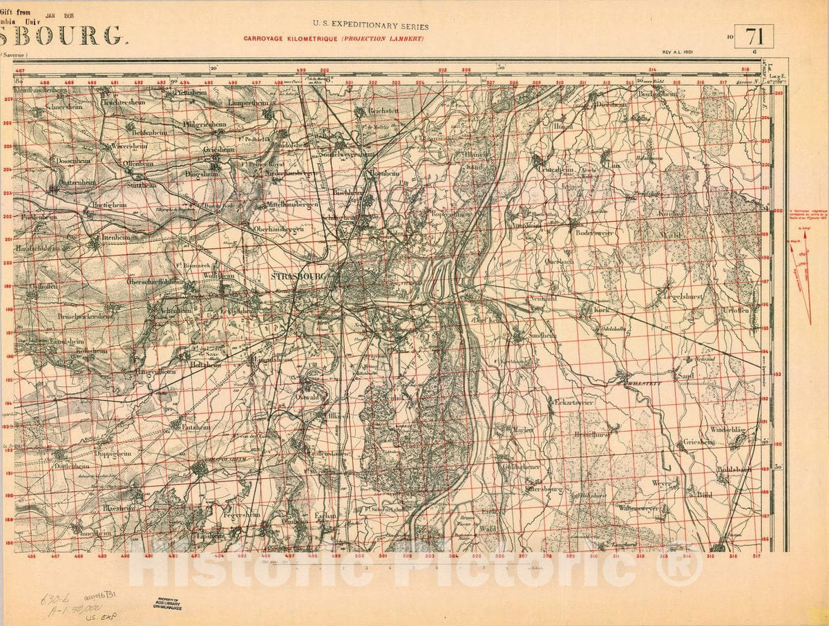 Map : France 1918- 152, [Topographic maps of France], Antique Vintage Reproduction