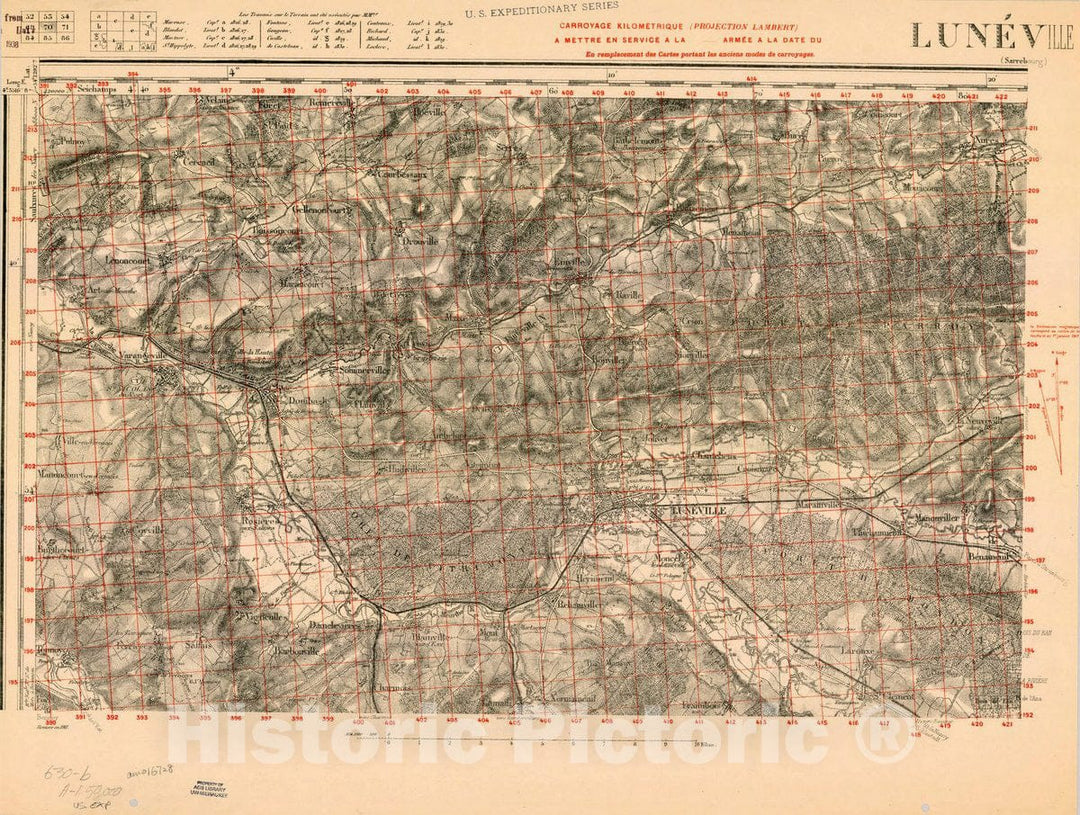 Map : France 1918- 162, [Topographic maps of France], Antique Vintage Reproduction