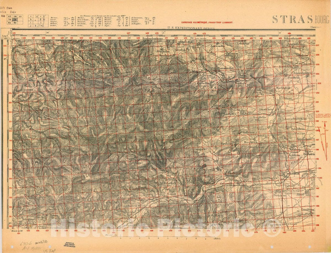 Map : France 1918- 168, [Topographic maps of France], Antique Vintage Reproduction