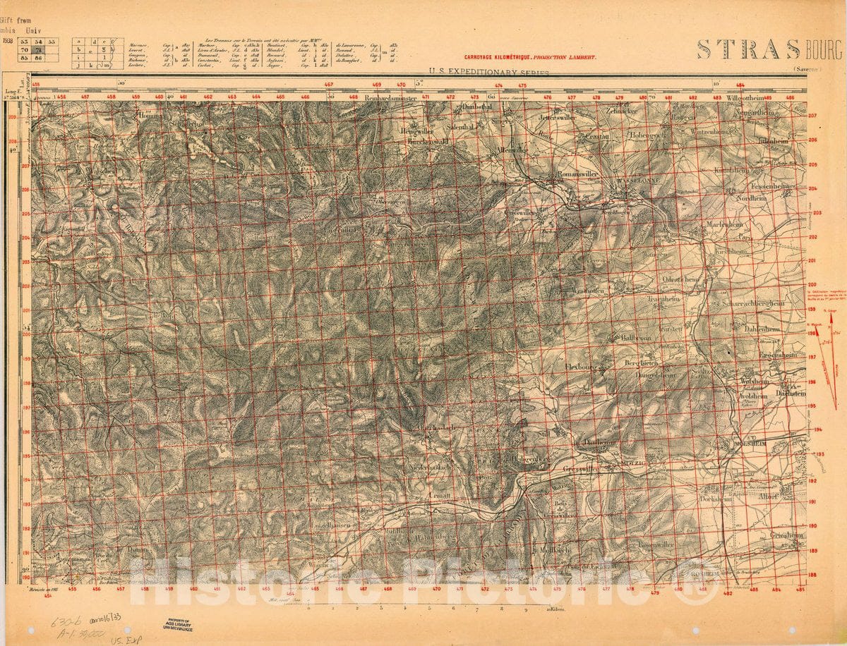 Map : France 1918- 168, [Topographic maps of France], Antique Vintage Reproduction