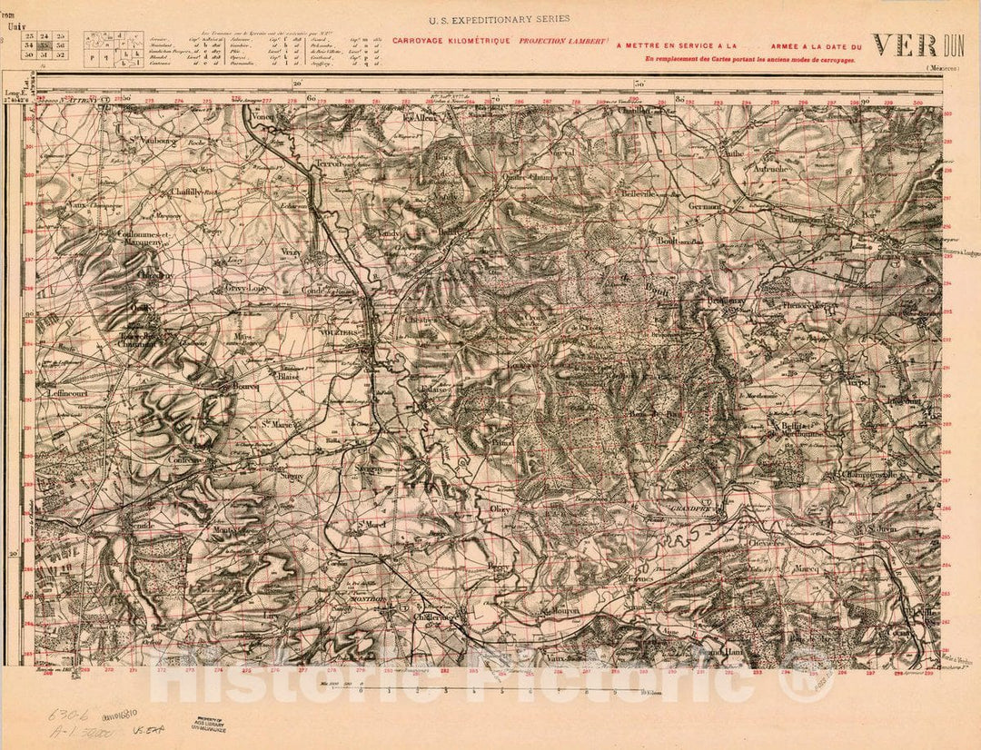 Map : France 1918- 172, [Topographic maps of France], Antique Vintage Reproduction