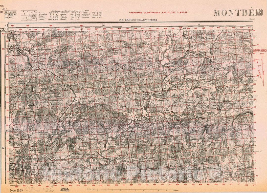 Map : France 1918- 173, [Topographic maps of France], Antique Vintage Reproduction