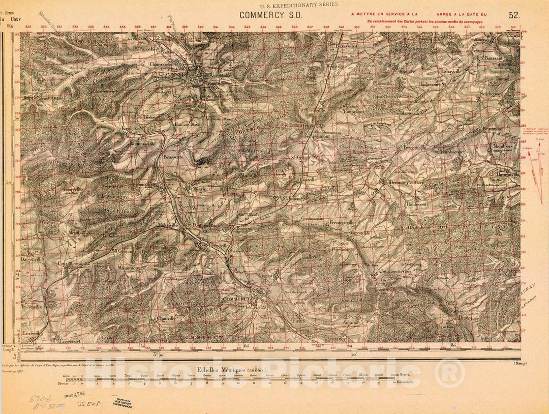 Map : France 1918- 192, [Topographic maps of France], Antique Vintage Reproduction