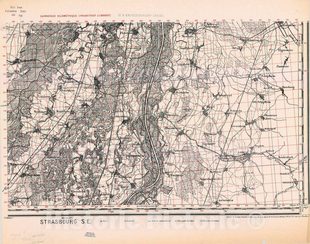 Map : France 1918- 14, [Topographic maps of France], Antique Vintage Reproduction