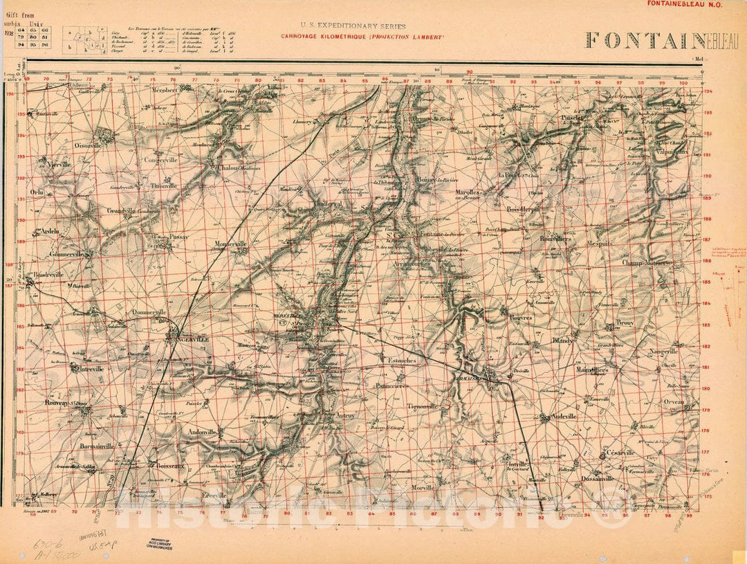 Map : France 1918- 16, [Topographic maps of France], Antique Vintage Reproduction