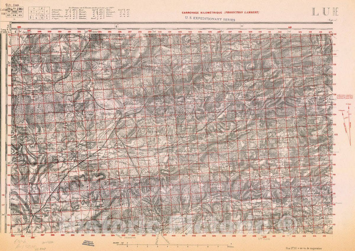 Map : France 1918- 22, [Topographic maps of France], Antique Vintage Reproduction