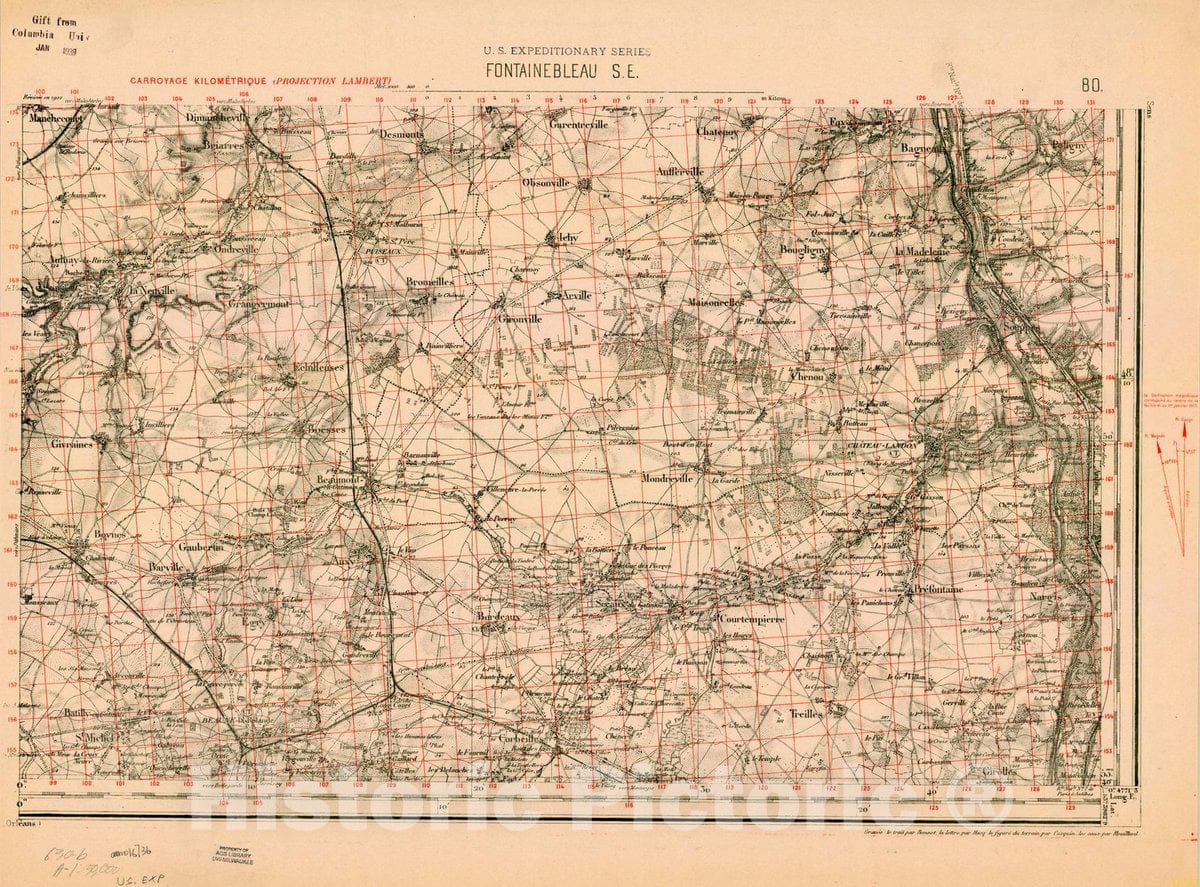 Map : France 1918- 25, [Topographic maps of France], Antique Vintage Reproduction