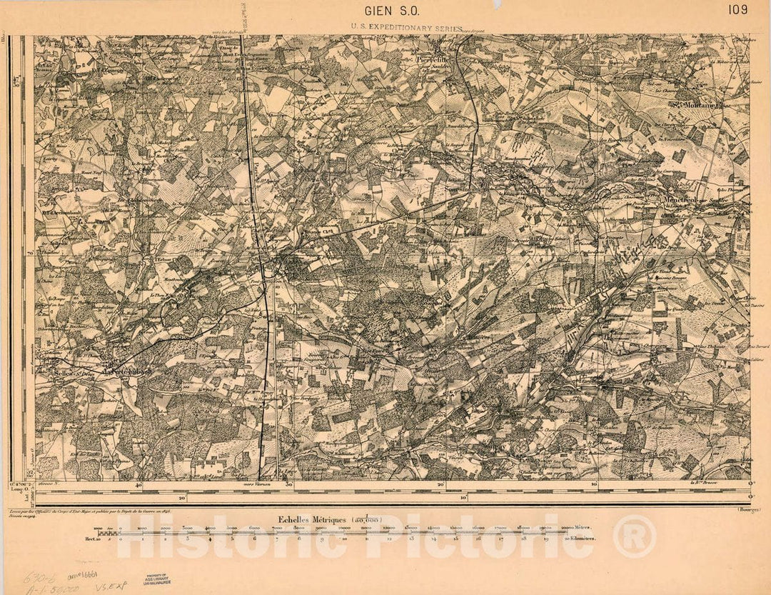 Map : France 1918- 27, [Topographic maps of France], Antique Vintage Reproduction