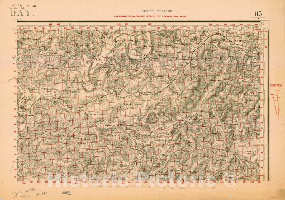 Map : France 1918- 30, [Topographic maps of France], Antique Vintage Reproduction