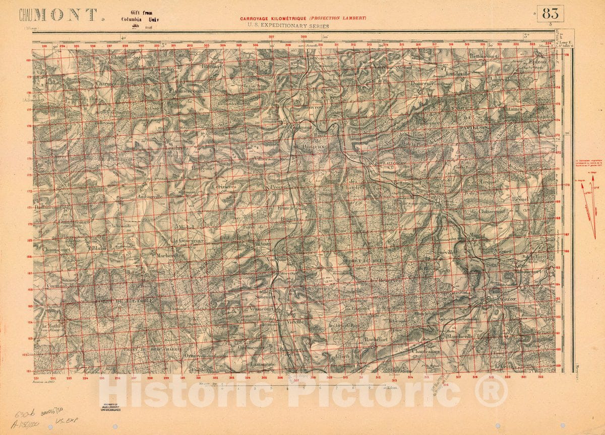 Map : France 1918- 31, [Topographic maps of France], Antique Vintage Reproduction