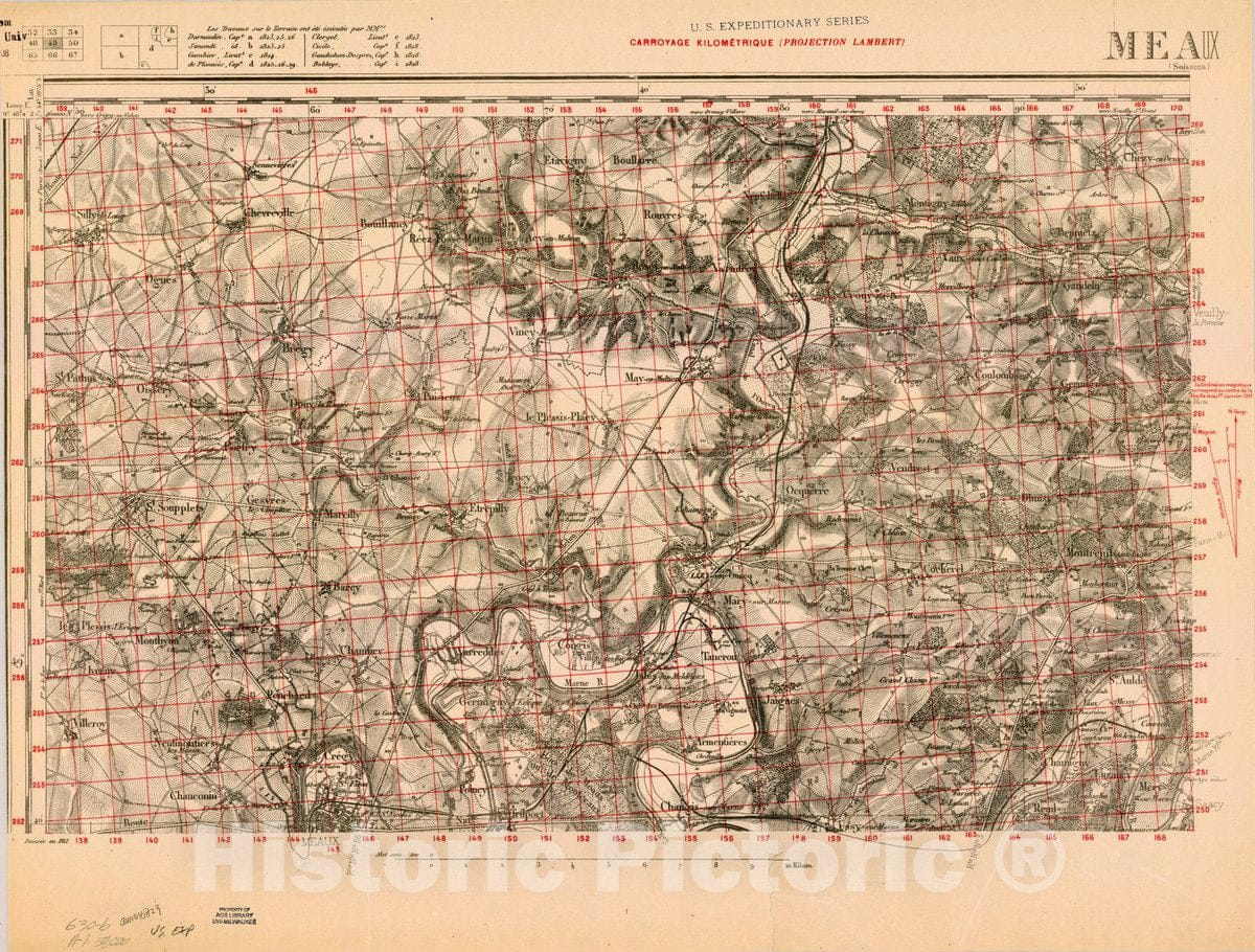 Map : France 1918- 32, [Topographic maps of France], Antique Vintage Reproduction