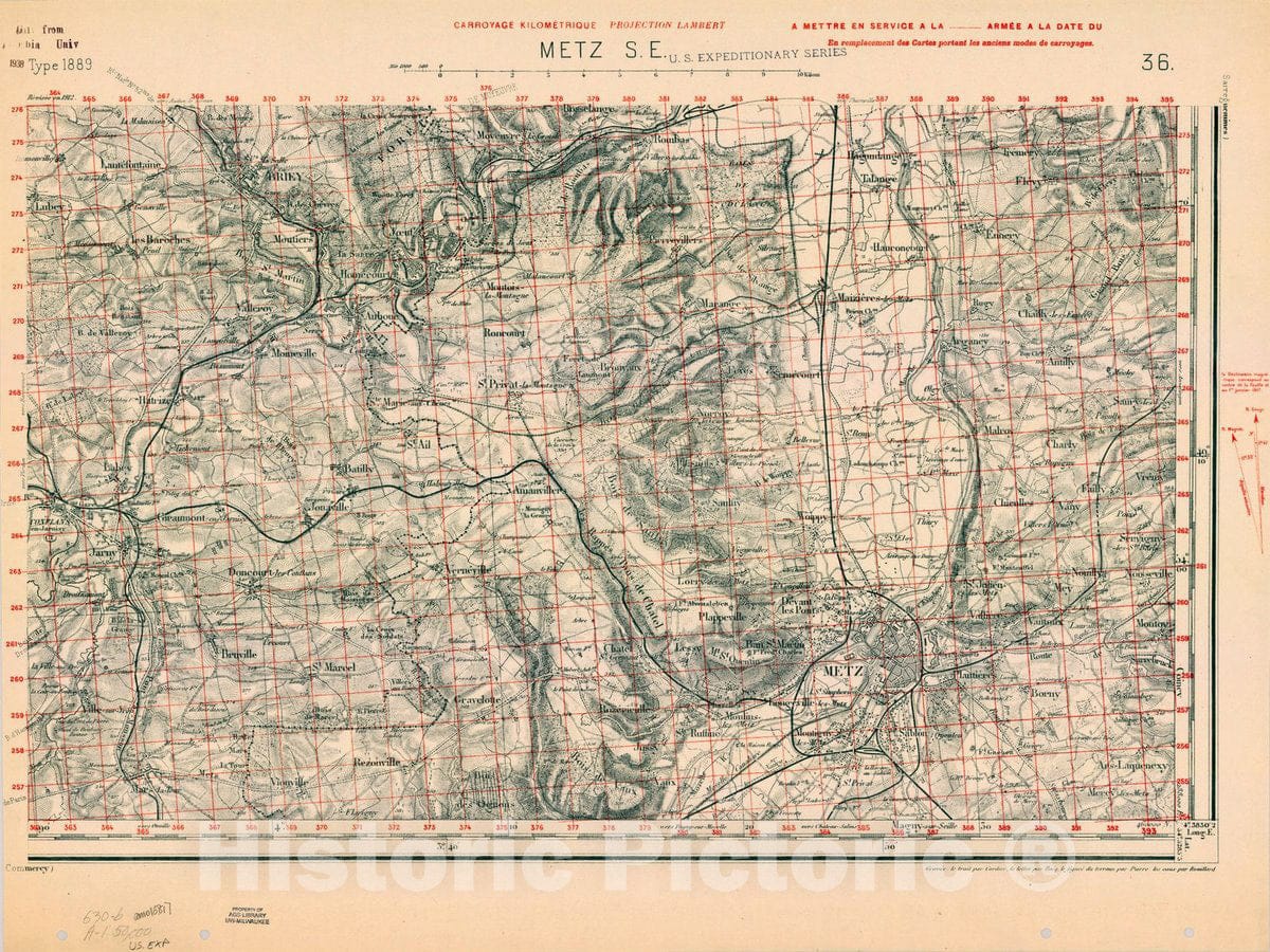 Map : France 1918- 33, [Topographic maps of France], Antique Vintage Reproduction