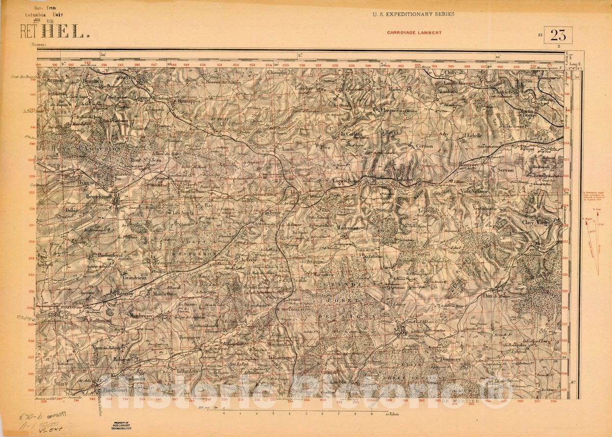 Map : France 1918- 36, [Topographic maps of France], Antique Vintage Reproduction