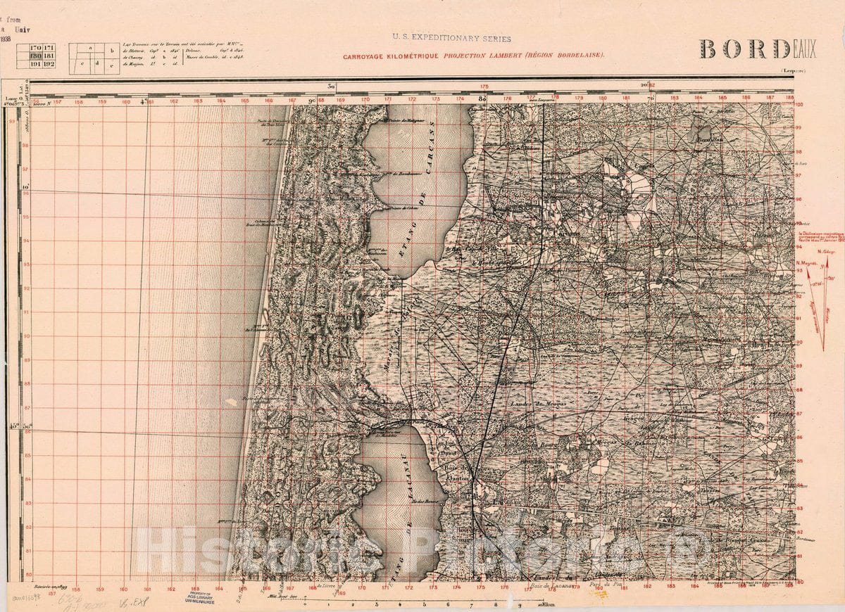 Map : France 1918- 38, [Topographic maps of France], Antique Vintage Reproduction