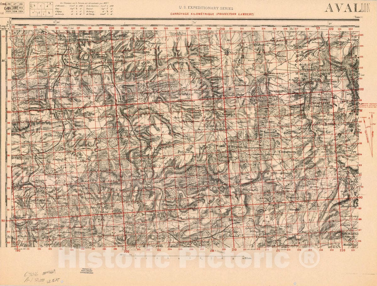 Map : France 1918- 39, [Topographic maps of France], Antique Vintage Reproduction