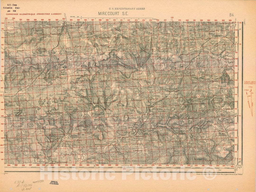 Map : France 1918- 40, [Topographic maps of France], Antique Vintage Reproduction