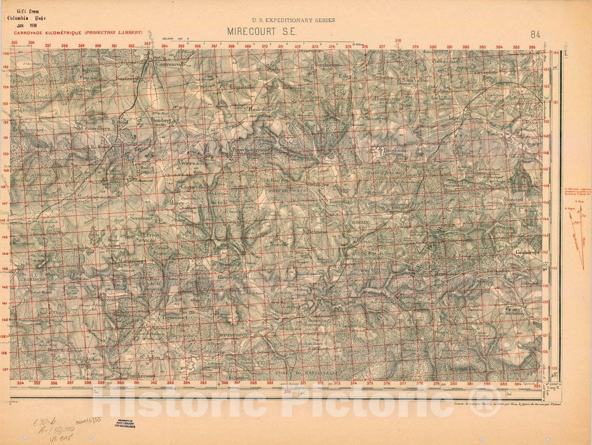 Map : France 1918- 40, [Topographic maps of France], Antique Vintage Reproduction