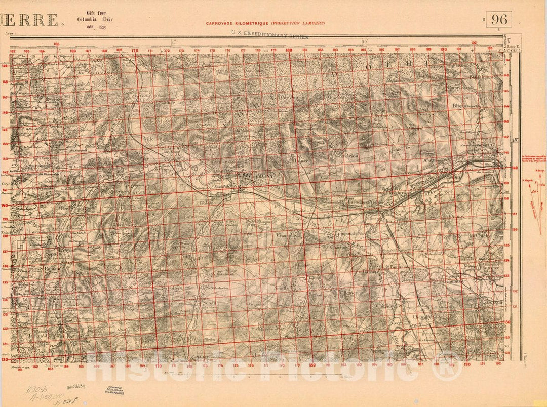 Map : France 1918- 43, [Topographic maps of France], Antique Vintage Reproduction