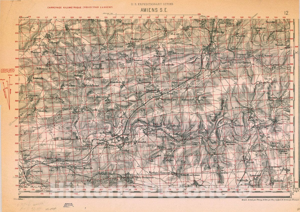 Map : France 1918- 61, [Topographic maps of France], Antique Vintage Reproduction