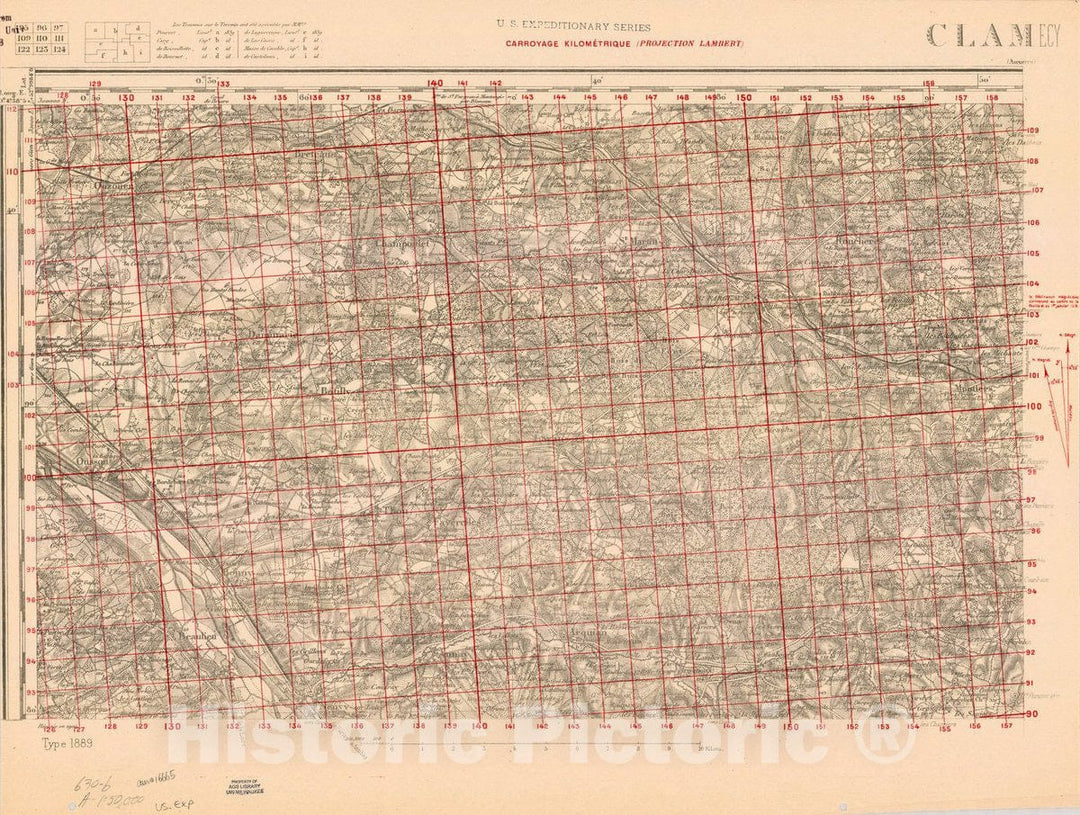 Map : France 1918- 65, [Topographic maps of France], Antique Vintage Reproduction