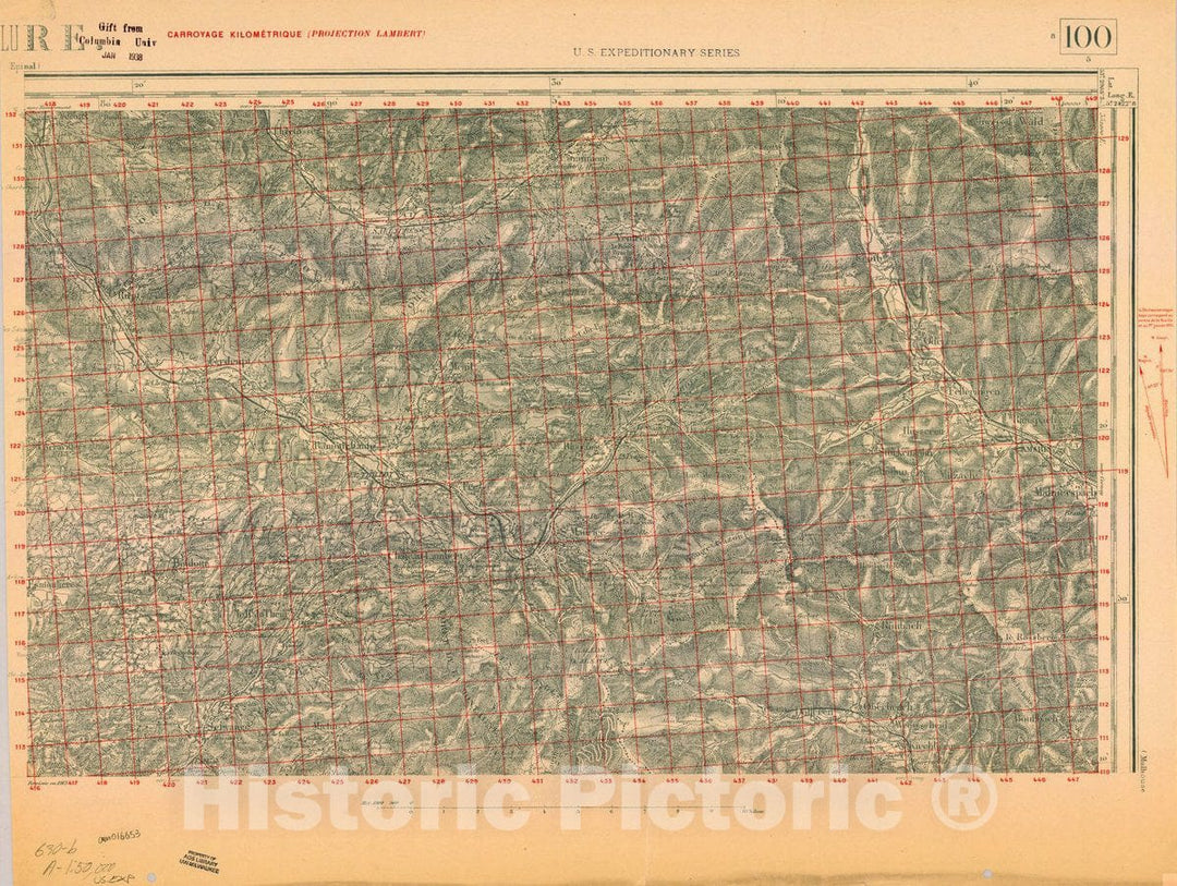 Map : France 1918- 66, [Topographic maps of France], Antique Vintage Reproduction