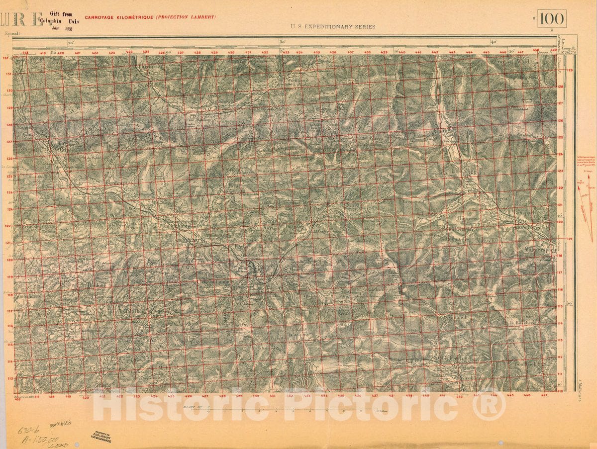 Map : France 1918- 66, [Topographic maps of France], Antique Vintage Reproduction