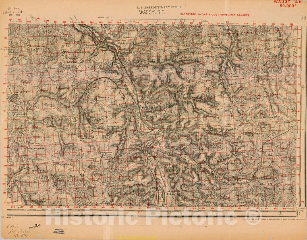 Map : France 1918- 71, [Topographic maps of France], Antique Vintage Reproduction