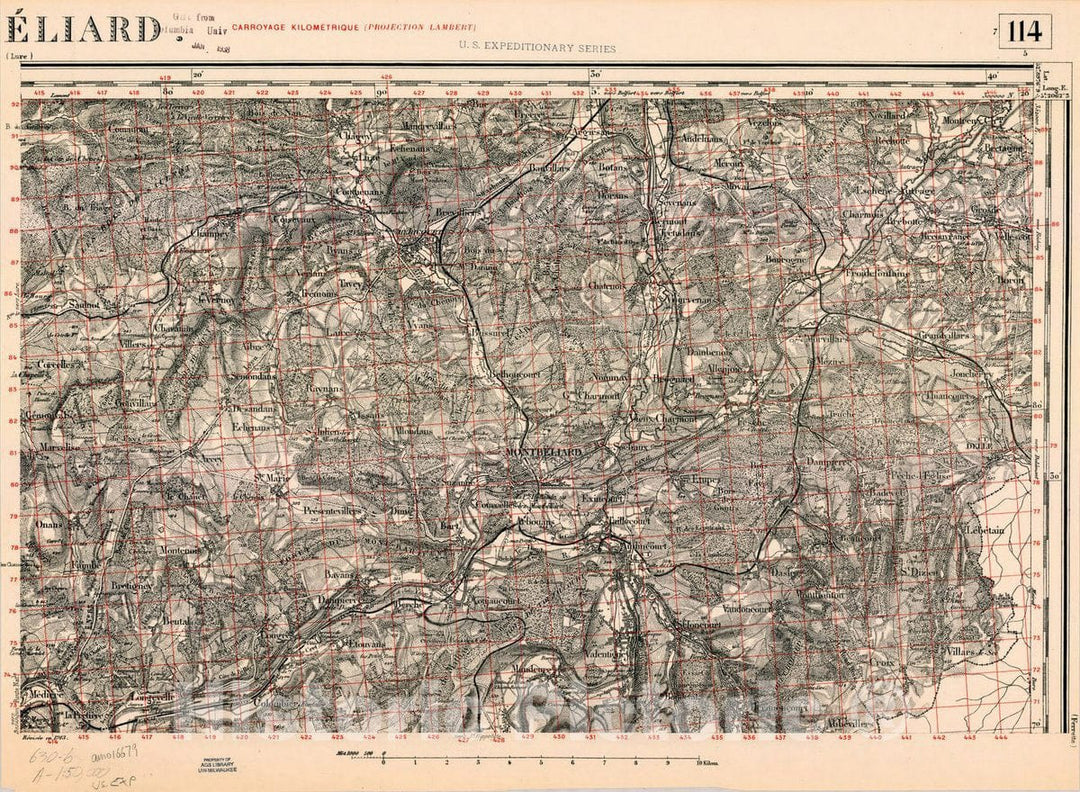 Map : France 1918- 72, [Topographic maps of France], Antique Vintage Reproduction