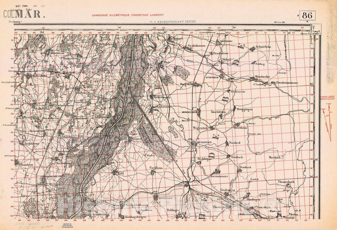 Map : France 1918- 200, [Topographic maps of France], Antique Vintage Reproduction