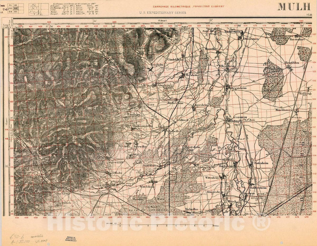 Map : France 1918- 78, [Topographic maps of France], Antique Vintage Reproduction