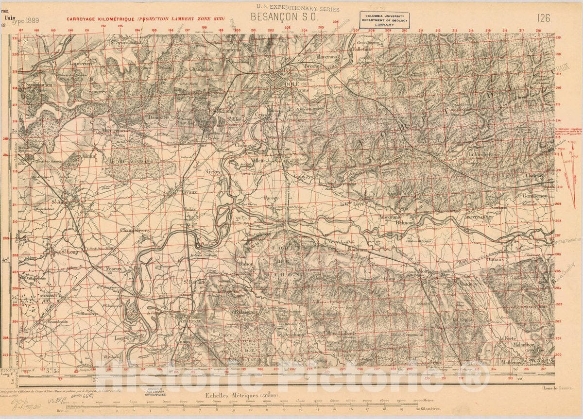 Map : France 1918- 85, [Topographic maps of France], Antique Vintage Reproduction