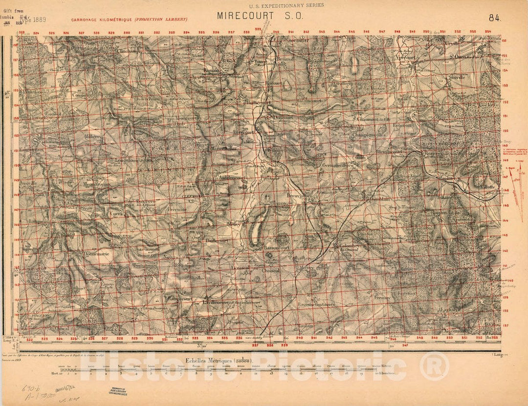 Map : France 1918- 88, [Topographic maps of France], Antique Vintage Reproduction