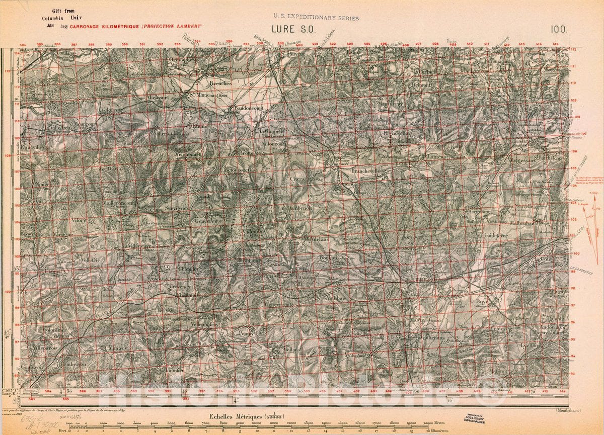 Map : France 1918- 89, [Topographic maps of France], Antique Vintage Reproduction